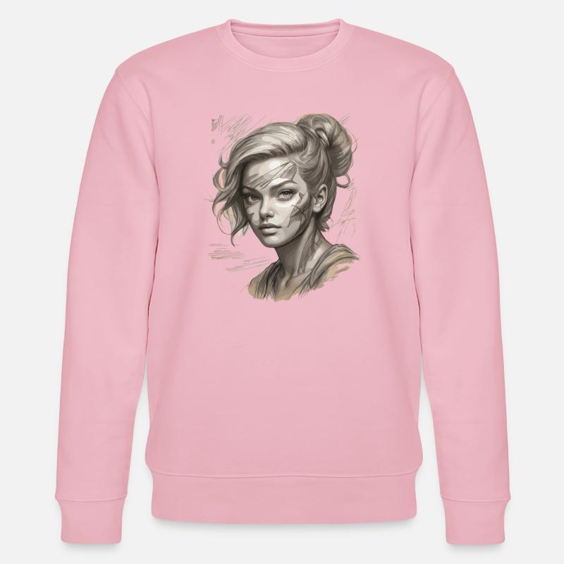 Illustration élégante avec des touches modernes - Sweat bio CHANGER Stanley/Stella Unisexe - rose pâle