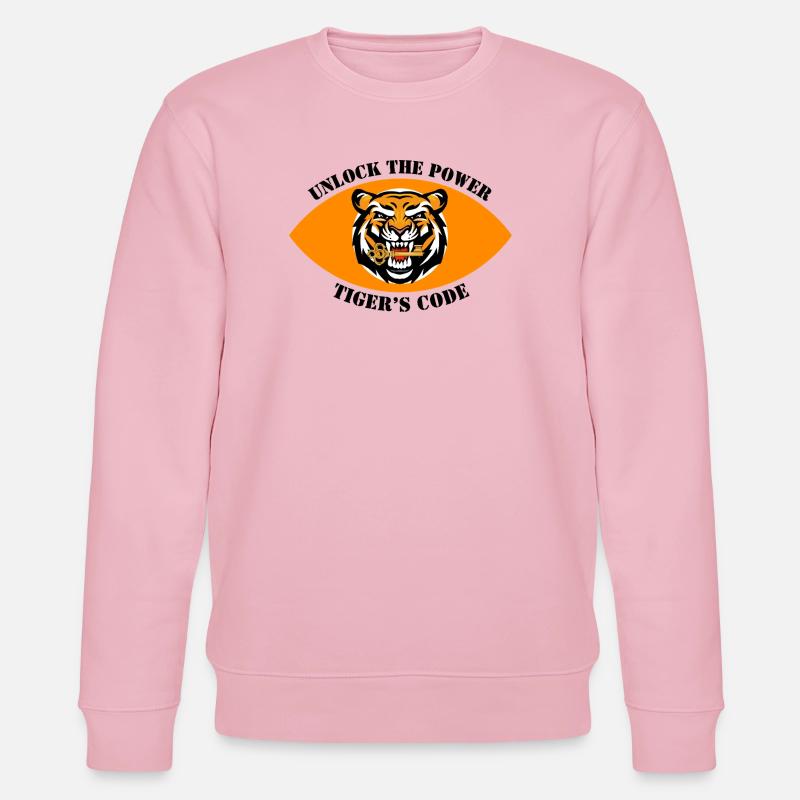Dynamisches Tiger-Emblem-Design - Stanley/Stella Unisex Bio-Sweatshirt CHANGER  - Hellrosa
