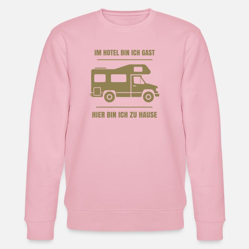 Cooler Dauercamper Spruch Wohnmobil Zuhause - Stanley/Stella Unisex Bio-Sweatshirt CHANGER  - Hellrosa