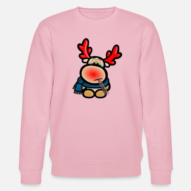 Rentier Elmondo hat Grippe - Stanley/Stella Unisex Bio-Sweatshirt CHANGER  - Hellrosa