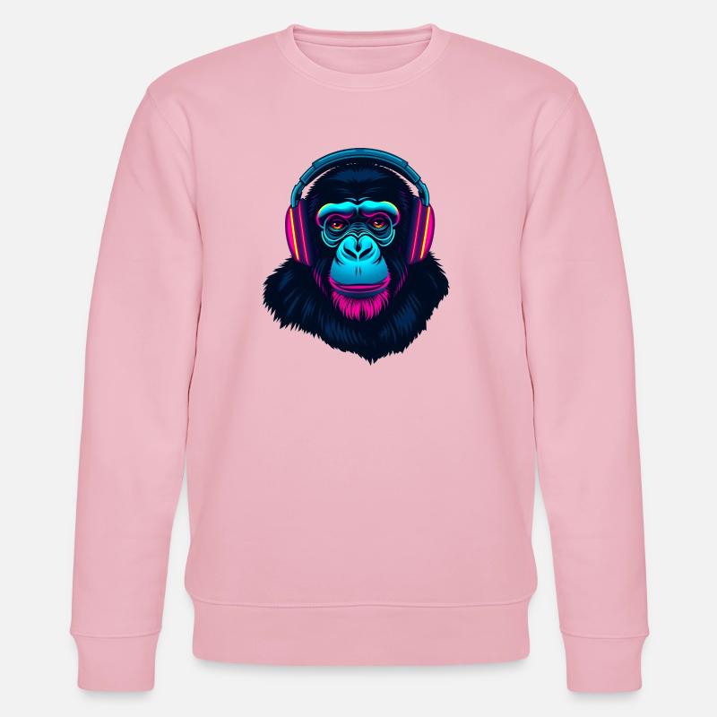 Monkey en tant que DJ - Sweat bio CHANGER Stanley/Stella Unisexe - rose pâle
