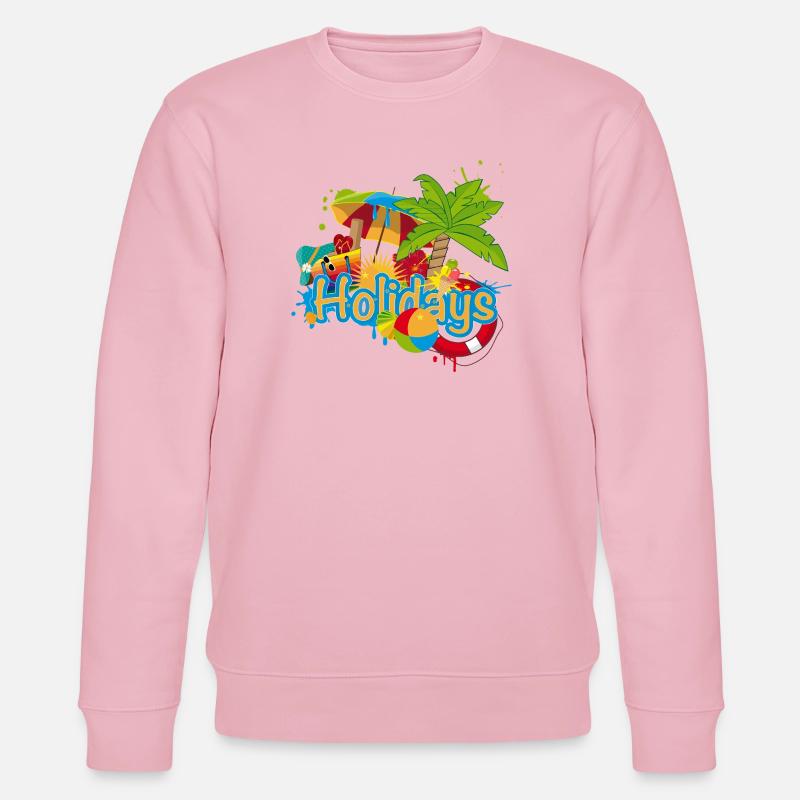 Buntes Sommer Graffiti Holidays - Stanley/Stella Unisex Bio-Sweatshirt CHANGER  - Hellrosa
