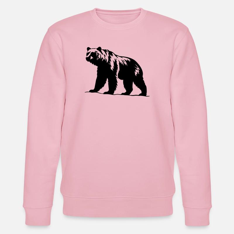 Bär Silhouette Vektor Kunst - Stanley/Stella Unisex Bio-Sweatshirt CHANGER  - Hellrosa