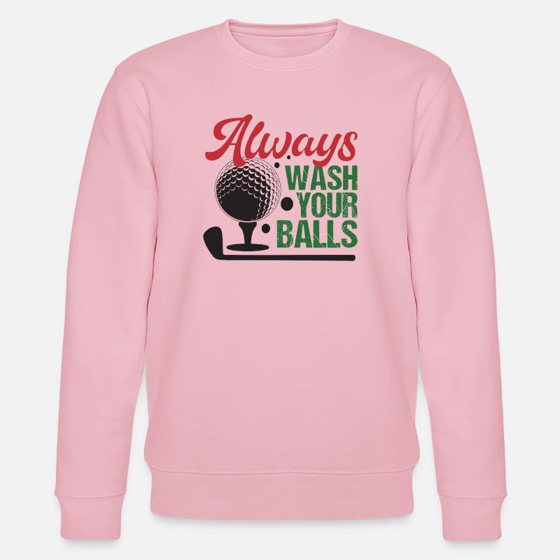 Golf - Waschen Sie immer Ihre Bälle - Stanley/Stella Unisex Bio-Sweatshirt CHANGER - Hellrosa