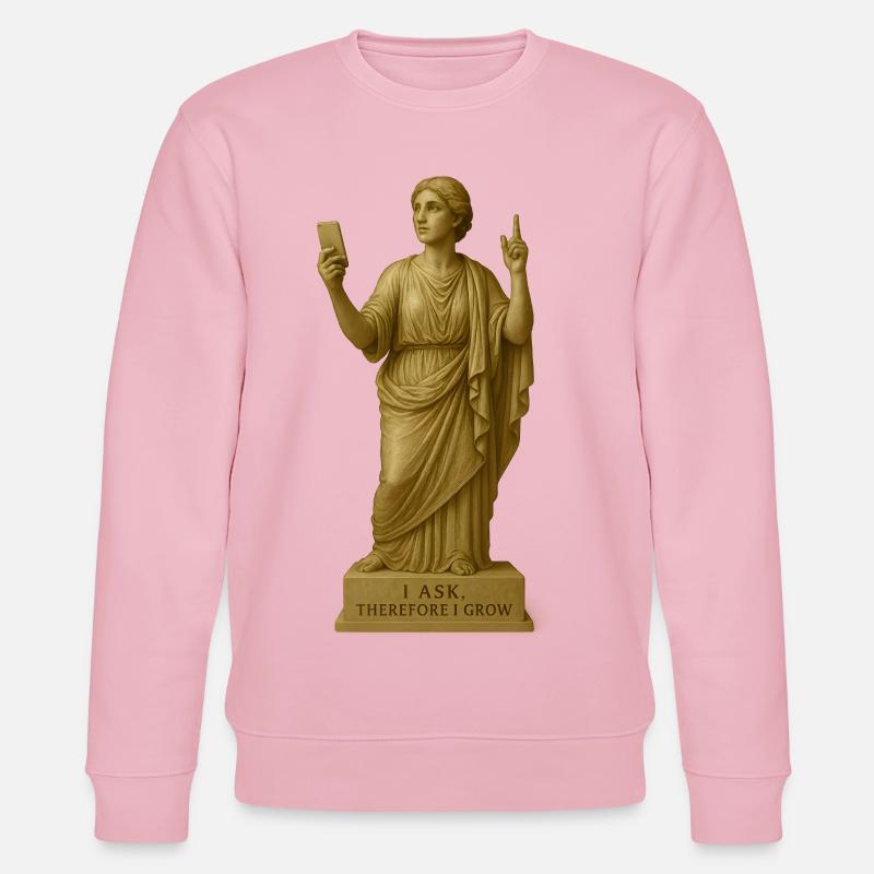 Antike Philosophenstatue mit Botschaft - Stanley/Stella Unisex Bio-Sweatshirt CHANGER  - Hellrosa