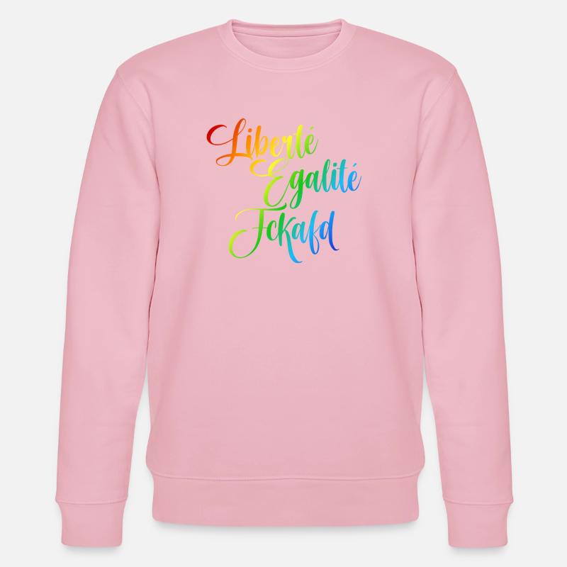 Regenbogen Liberté Égalité Fraternité - Stanley/Stella Unisex Bio-Sweatshirt CHANGER  - Hellrosa