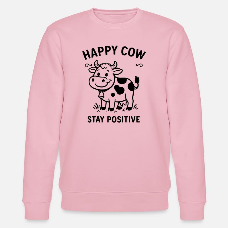Vache heureuse - Sweat bio CHANGER Stanley/Stella Unisexe - rose pâle