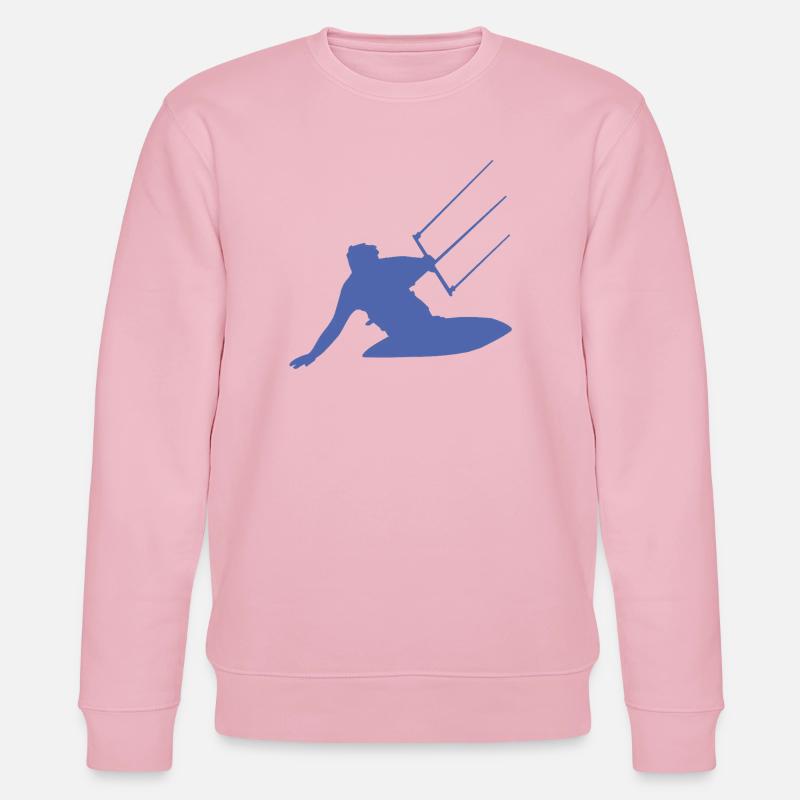 Kitesurfeur silhouette mer vagues aventure - Sweat bio CHANGER Stanley/Stella Unisexe - rose pâle