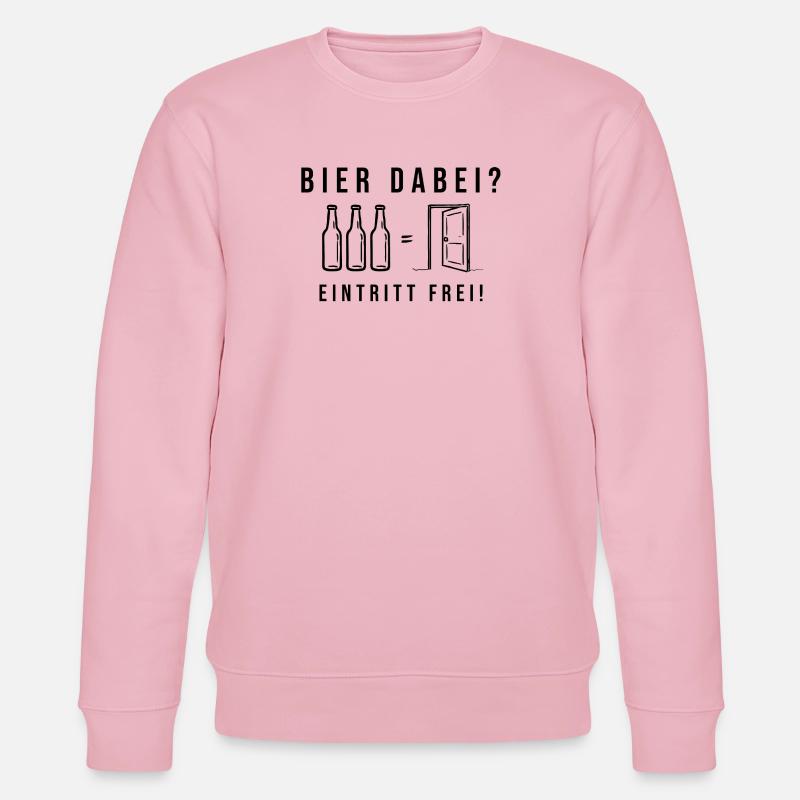 Bier dabei Eintritt frei Biersprüche Biergeschenk - Stanley/Stella Unisex Bio-Sweatshirt CHANGER  - Hellrosa