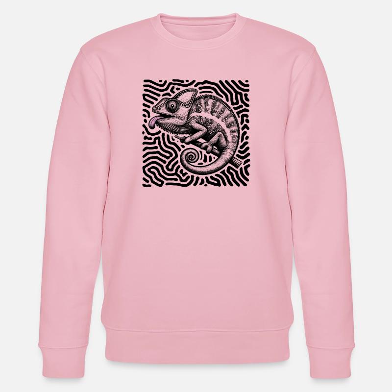 Chamäleon Psychedelisches Labyrinth Kunst - Stanley/Stella Unisex Bio-Sweatshirt CHANGER  - Hellrosa