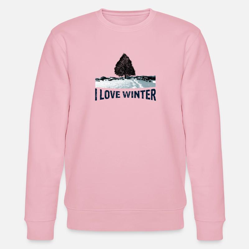 I love Winter Baum mit - Stanley/Stella Unisex Bio-Sweatshirt CHANGER  - Hellrosa