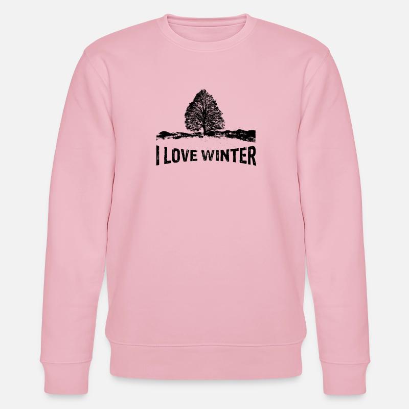 I love Winter mit kargem Ba - Stanley/Stella Unisex Bio-Sweatshirt CHANGER  - Hellrosa