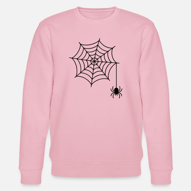 Spider web with spider silhouette - Stanley/Stella CHANGER Unisex Organic Sweatshirt - cotton pink