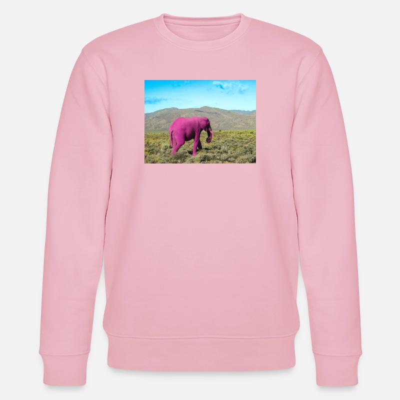 Rosa Elefant in der verlassenen Savanne - Stanley/Stella Unisex Bio-Sweatshirt CHANGER  - Hellrosa