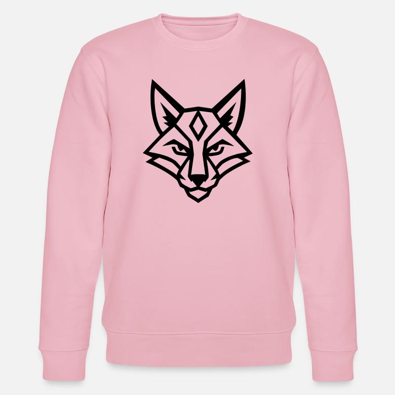 Stylized geometric fox - Stanley/Stella CHANGER Unisex Organic Sweatshirt - cotton pink