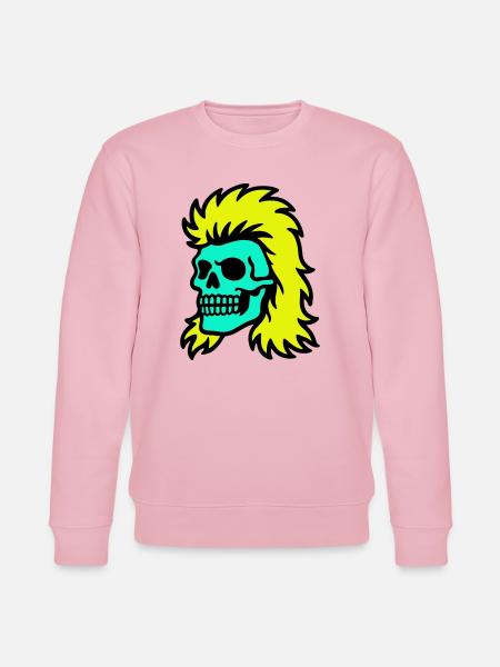 Mullet Skull - Stanley/Stella CHANGER Unisex Organic Sweatshirt - cotton pink