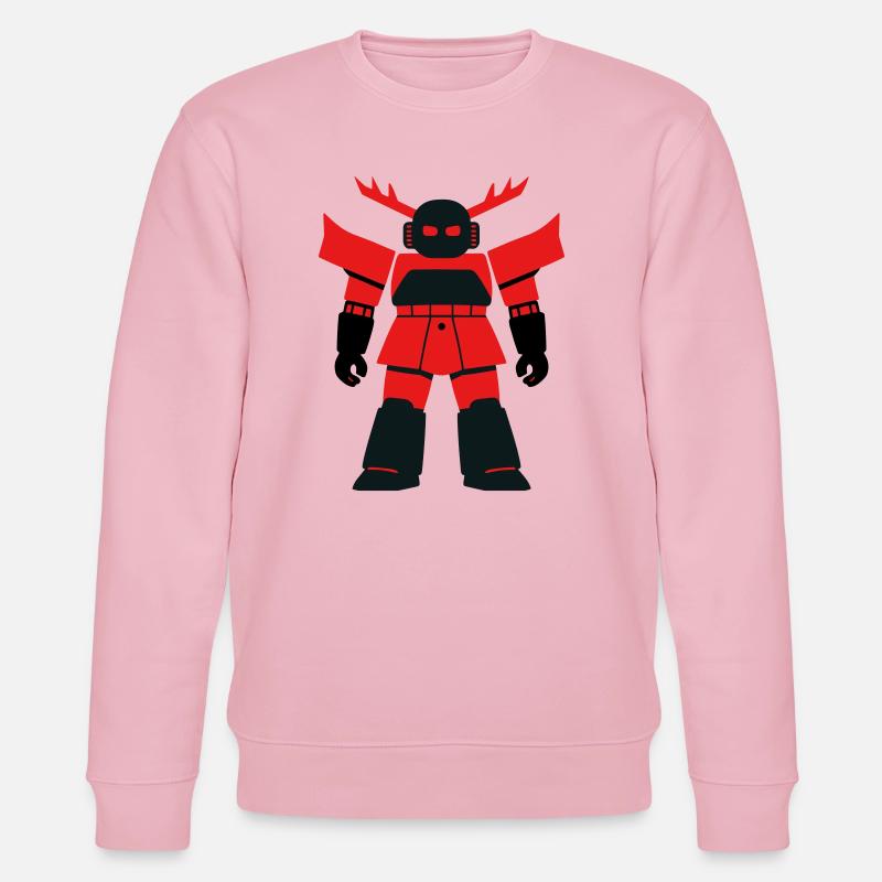 Samurai Robo mit Geweih - Stanley/Stella Unisex Bio-Sweatshirt CHANGER  - Hellrosa