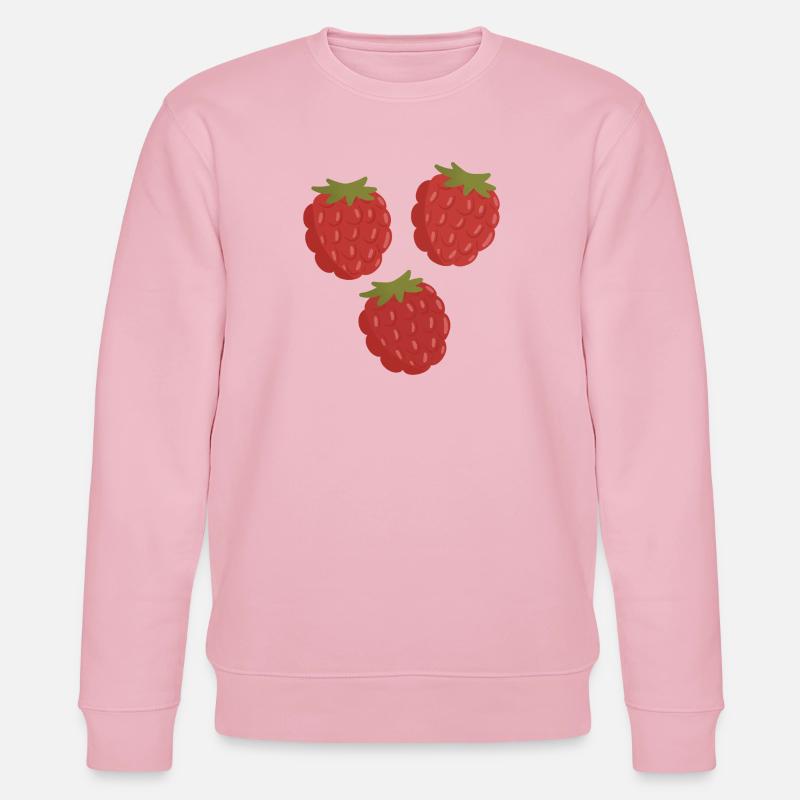 Vivid Raspberry Fruit Pattern - Stanley/Stella CHANGER Unisex Organic Sweatshirt - cotton pink