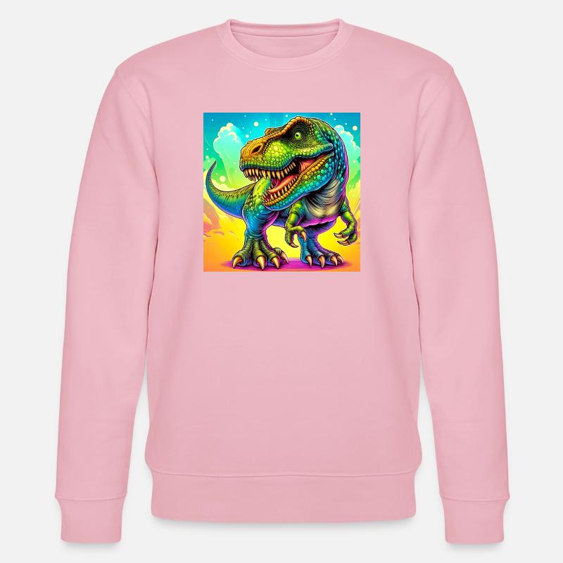 Dinosaurier - Stanley/Stella Unisex Bio-Sweatshirt CHANGER  - Hellrosa
