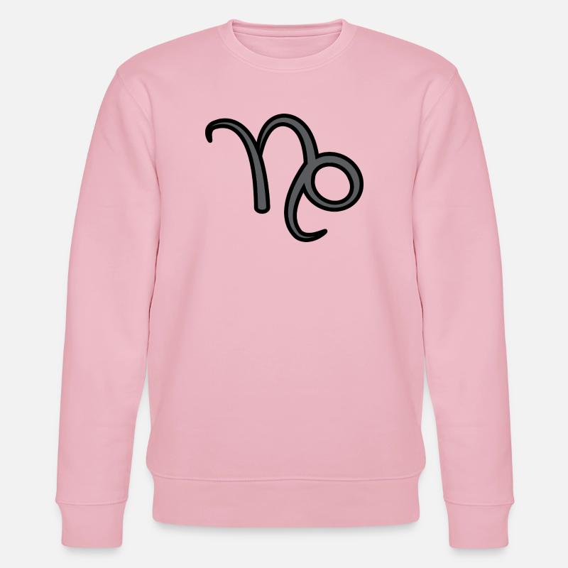 Steinbock Sternzeichen Symbol Schwarz & Grau - Stanley/Stella Unisex Bio-Sweatshirt CHANGER  - Hellrosa