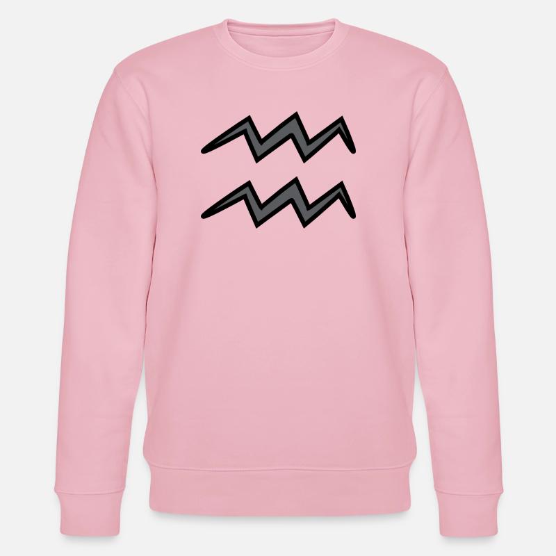 Wassermann Sternzeichen Symbol Schwarz & Grau - Stanley/Stella Unisex Bio-Sweatshirt CHANGER  - Hellrosa