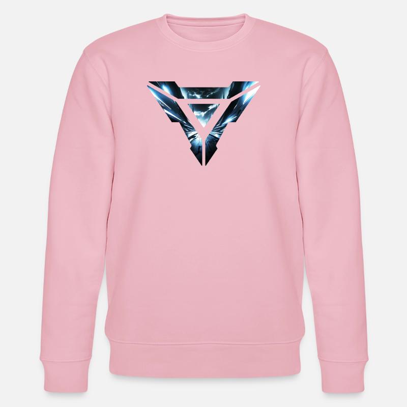 Futuristic Cyber Realm Triangular Design - Stanley/Stella CHANGER Unisex Organic Sweatshirt - cotton pink
