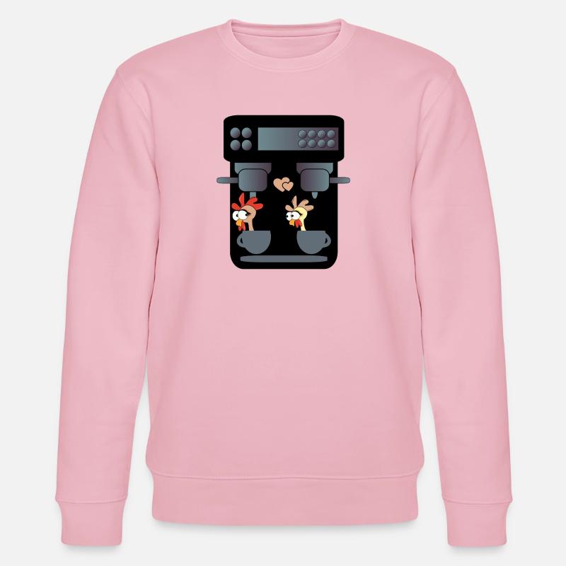 DRÔLE DE POULETS CAFETIÈRE CAFÉ - Sweat bio CHANGER Stanley/Stella Unisexe - rose pâle