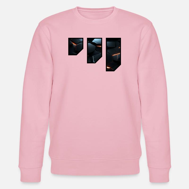 Futuristic Geometric Light Pattern - Stanley/Stella CHANGER Unisex Organic Sweatshirt - cotton pink