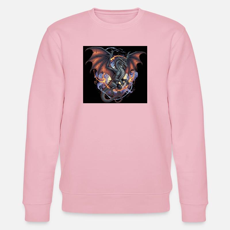 Drachenkampf mit Feuerhimmel - Stanley/Stella Unisex Bio-Sweatshirt CHANGER  - Hellrosa
