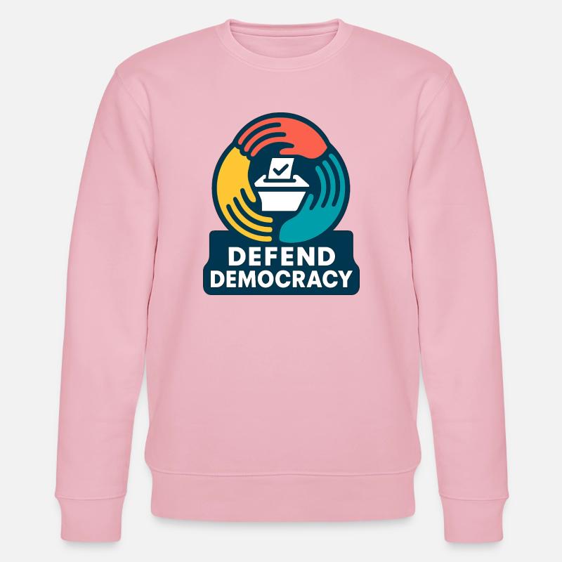 Defend Democracy - Stanley/Stella Unisex Bio-Sweatshirt CHANGER  - Hellrosa
