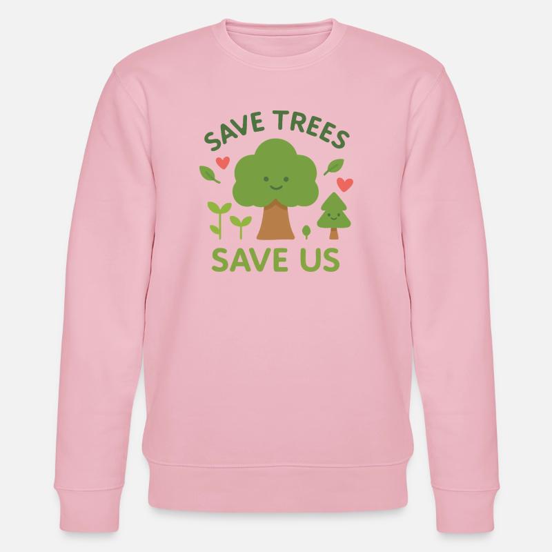 Save trees Save us - Sweat bio CHANGER Stanley/Stella Unisexe - rose pâle