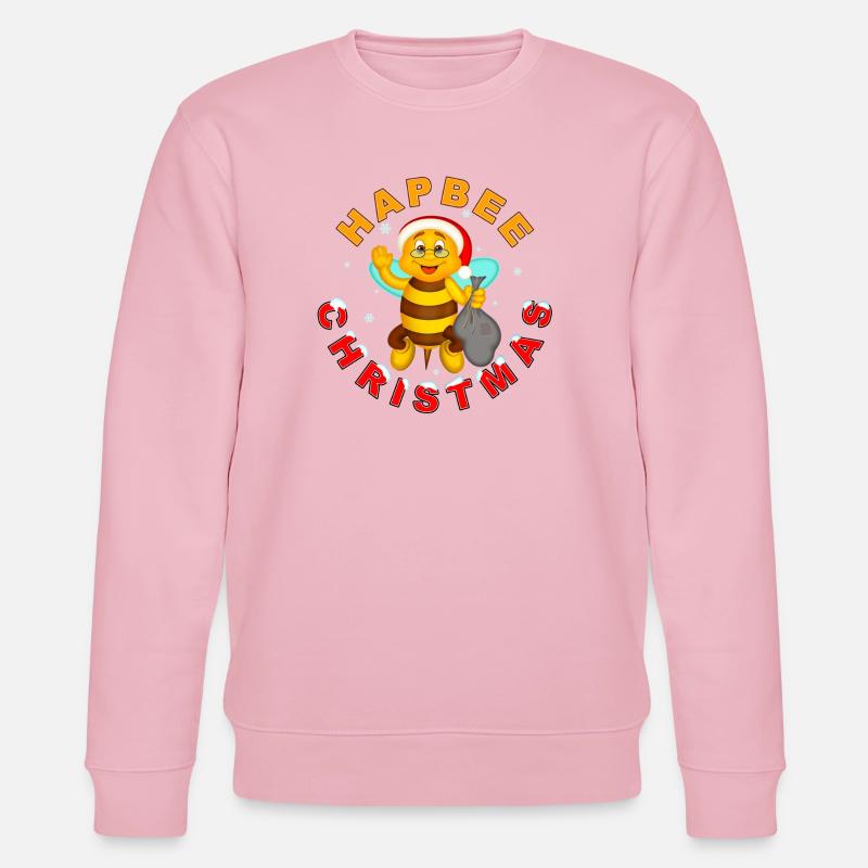 HAPBEE Weihnachten mit Text 2 - Stanley/Stella Unisex Bio-Sweatshirt CHANGER  - Hellrosa