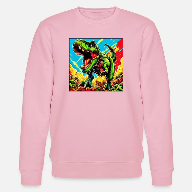 Dinosaurier - Stanley/Stella Unisex Bio-Sweatshirt CHANGER  - Hellrosa