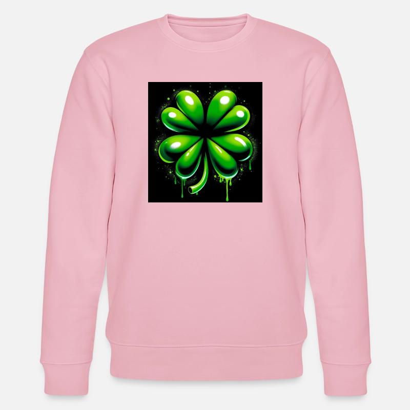Vierblättriges Kleeblatt - Stanley/Stella Unisex Bio-Sweatshirt CHANGER  - Hellrosa