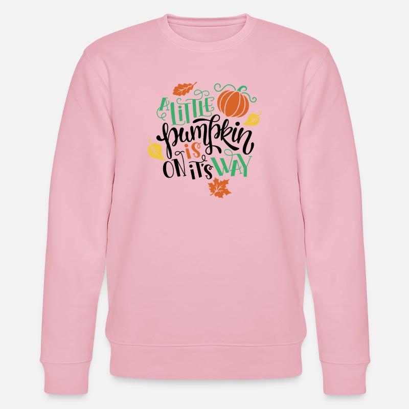 Herbstdekoration mit Kürbis und Blättern - Stanley/Stella Unisex Bio-Sweatshirt CHANGER  - Hellrosa