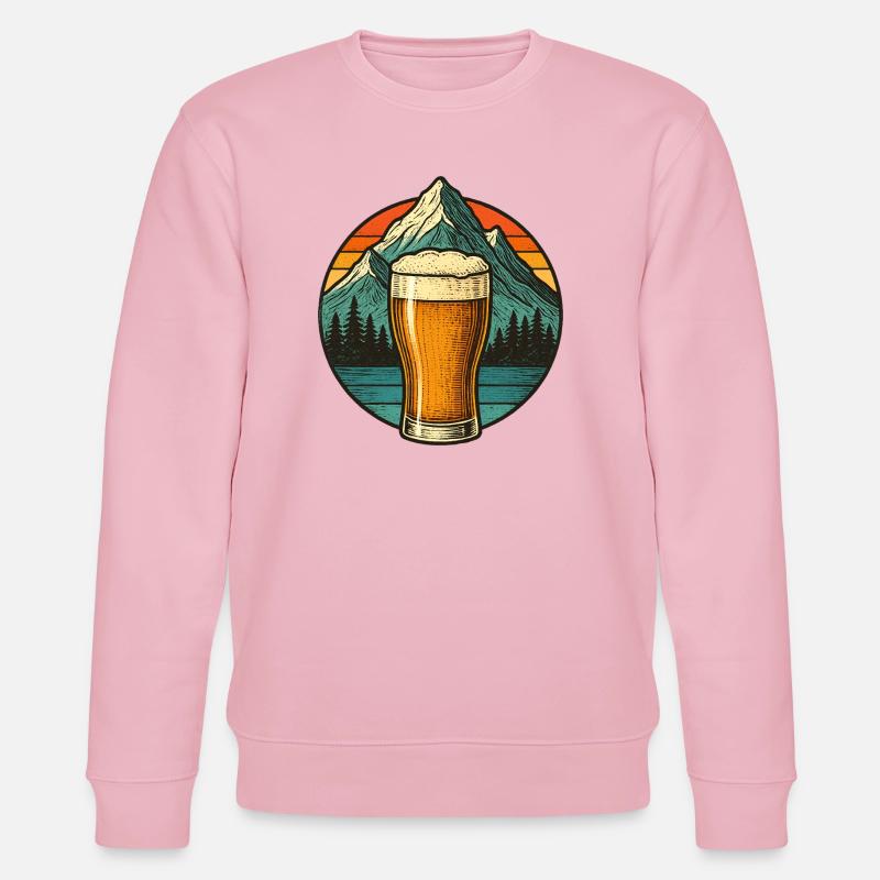 Bergblick mit Bierglas Design - Stanley/Stella Unisex Bio-Sweatshirt CHANGER  - Hellrosa