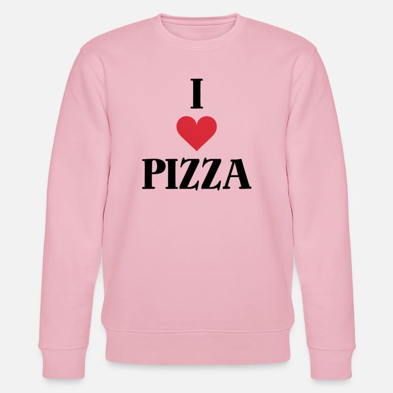 Ich liebe Pizza Spruch - Stanley/Stella Unisex Bio-Sweatshirt CHANGER  - Hellrosa