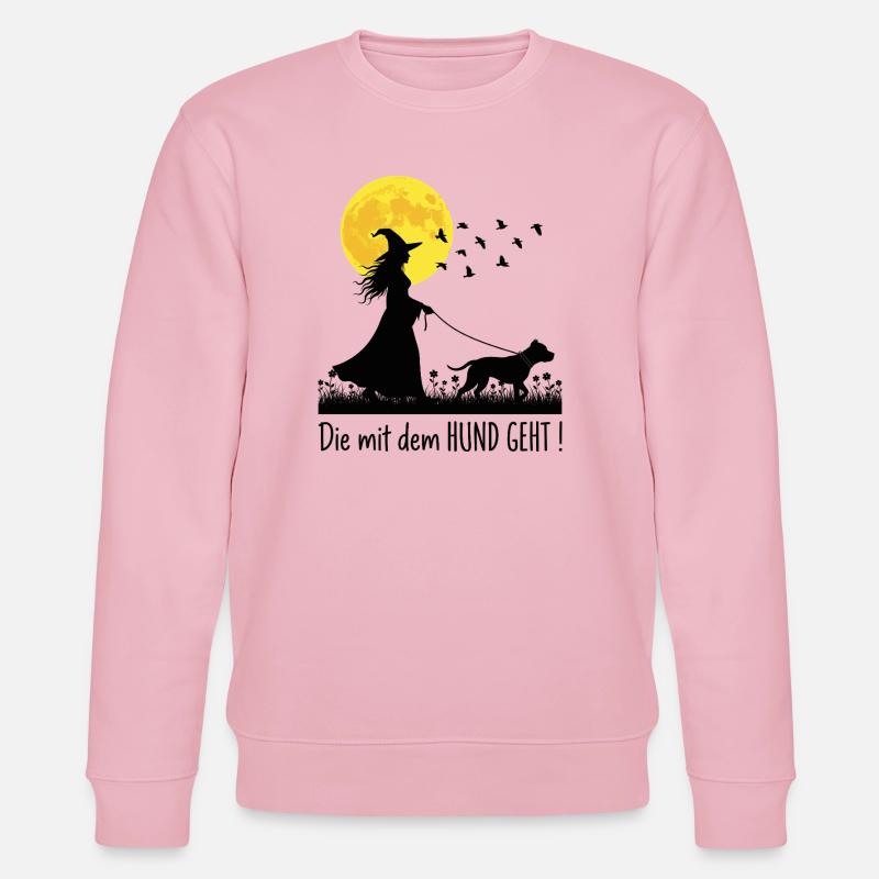 Die mit dem Pitbull geht ! - Stanley/Stella Unisex Bio-Sweatshirt CHANGER  - Hellrosa
