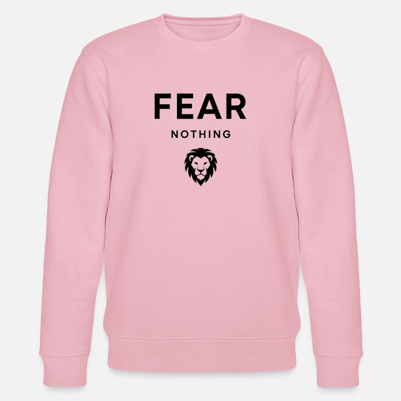 Fürchten Sie nichts, mutiges Löwen-Design - Stanley/Stella Unisex Bio-Sweatshirt CHANGER  - Hellrosa