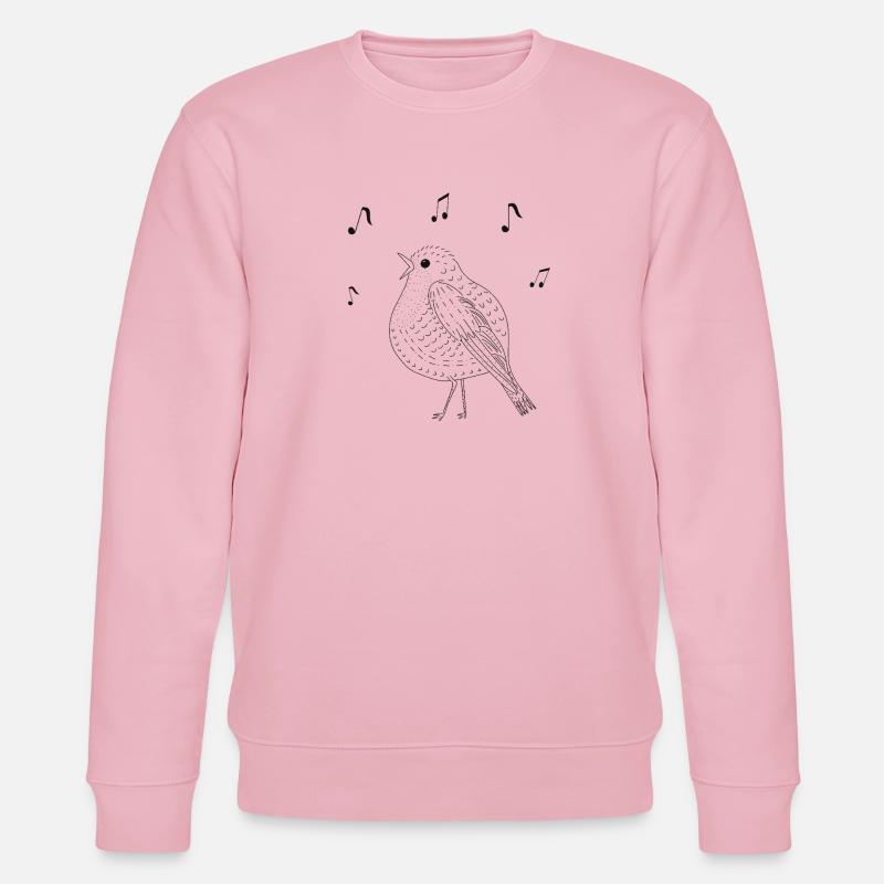 Eleganter singender Vogel in Schwarz-Weiß - Stanley/Stella Unisex Bio-Sweatshirt CHANGER - Hellrosa