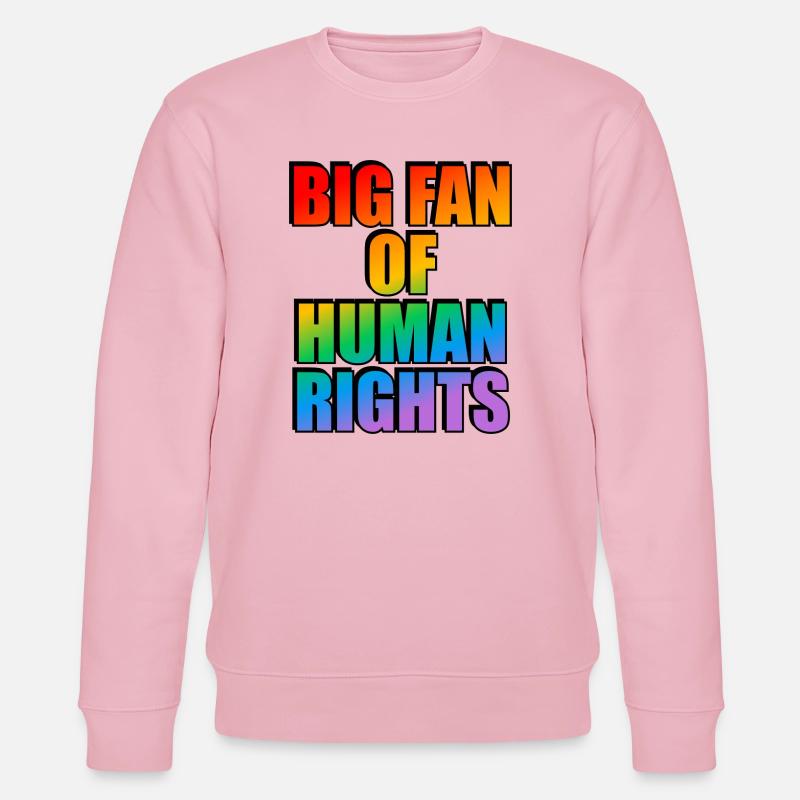 Rainbow Human Rights Celebration Tee - Stanley/Stella CHANGER Unisex Organic Sweatshirt - cotton pink