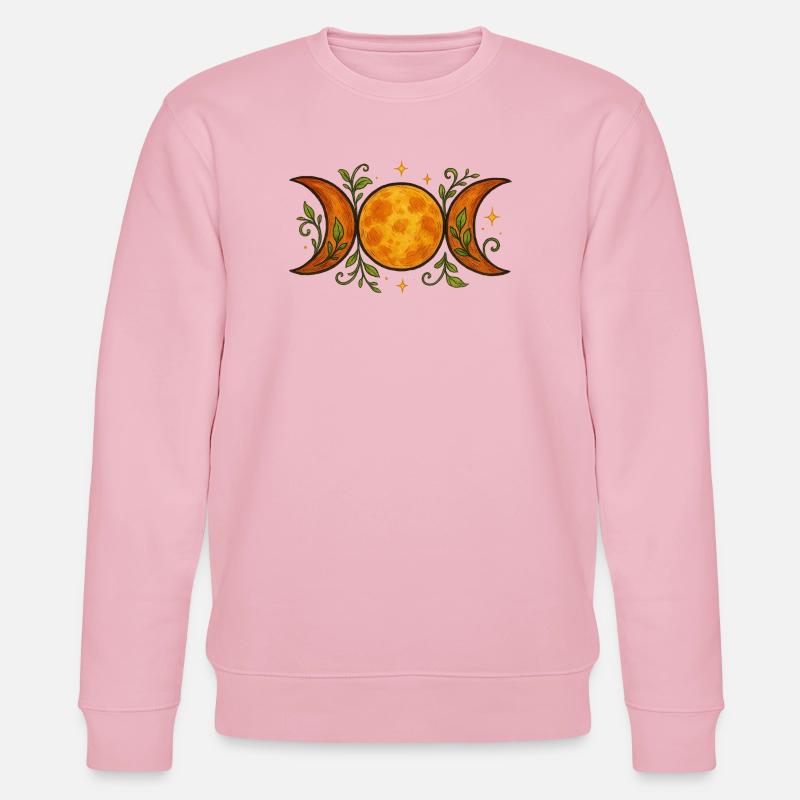 Celestial Lunar Phases with Botanical Accents - Stanley/Stella CHANGER Unisex Organic Sweatshirt - cotton pink