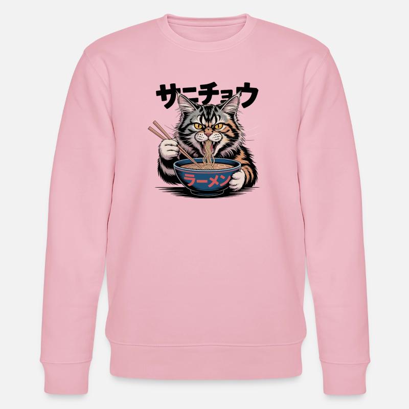 Chat Ramen affamé Chat Drôle Design - Sweat bio CHANGER Stanley/Stella Unisexe - rose pâle