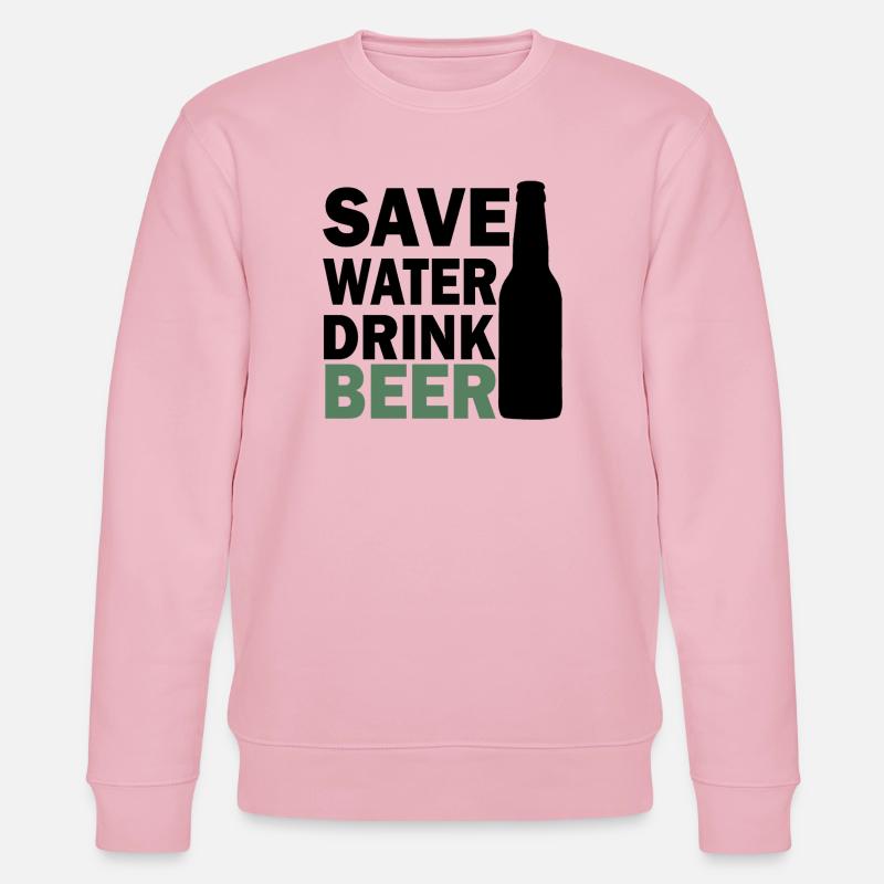 Hopfen und Gerste Bier Illustration - Stanley/Stella Unisex Bio-Sweatshirt CHANGER  - Hellrosa