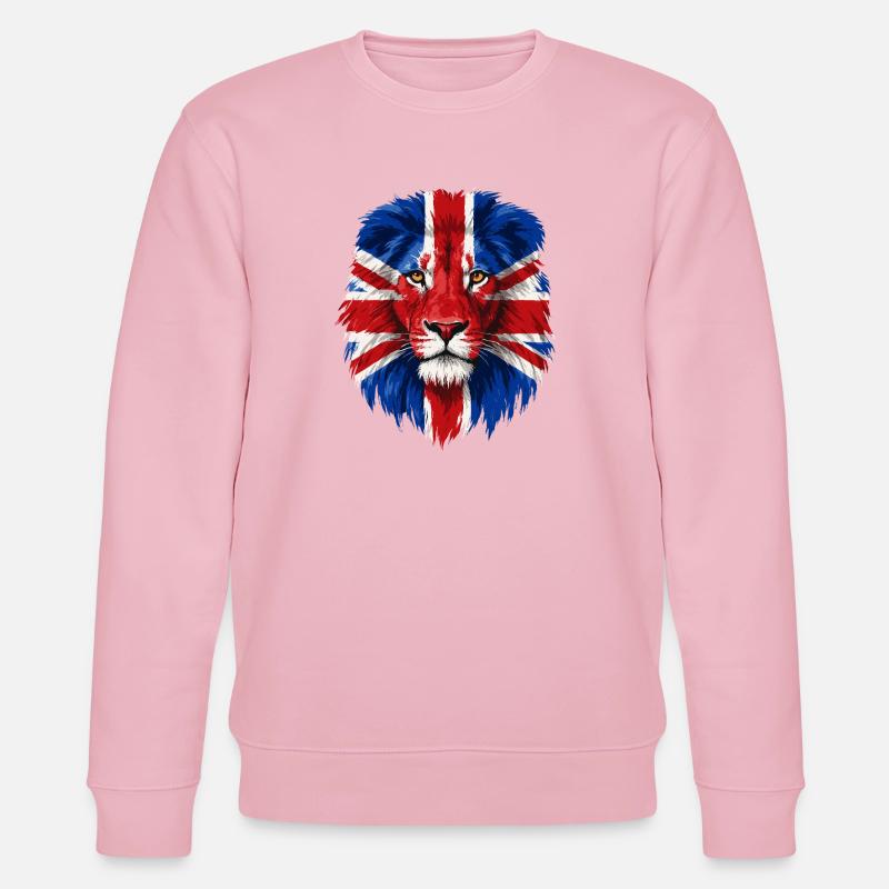 Löwe mit Union Jack Gesichtsbemalung - Stanley/Stella Unisex Bio-Sweatshirt CHANGER  - Hellrosa