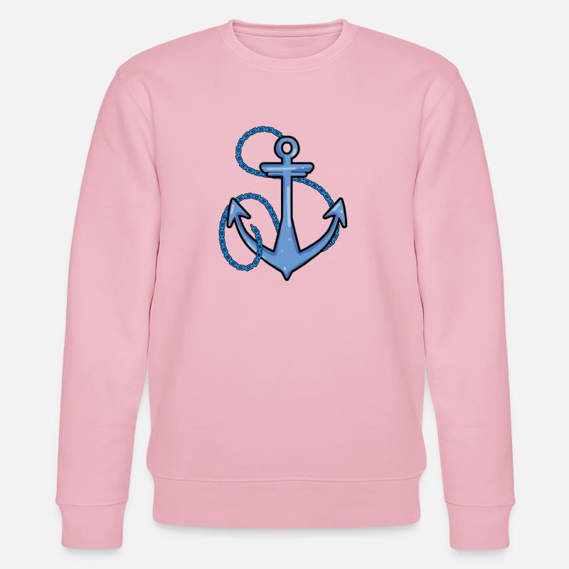 Maritimer Anker mit Kettenakzent - Stanley/Stella Unisex Bio-Sweatshirt CHANGER  - Hellrosa
