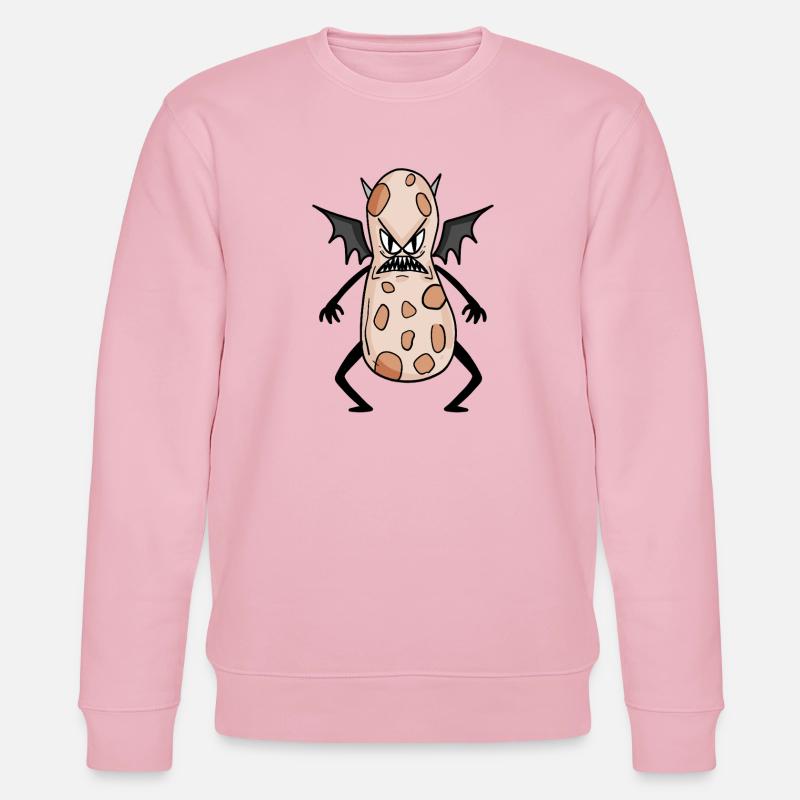 Grimmiges Erdnuss Monster mit Flügel - Stanley/Stella Unisex Bio-Sweatshirt CHANGER  - Hellrosa