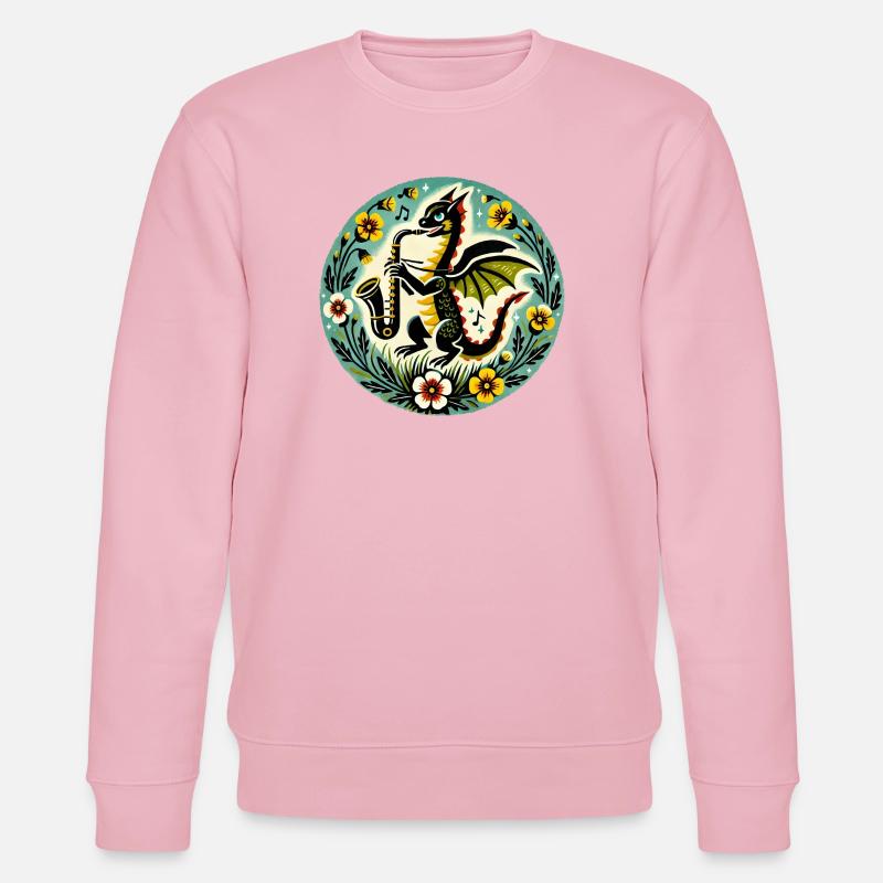 Wunderliches Drachen-Jazz-Design - Stanley/Stella Unisex Bio-Sweatshirt CHANGER  - Hellrosa