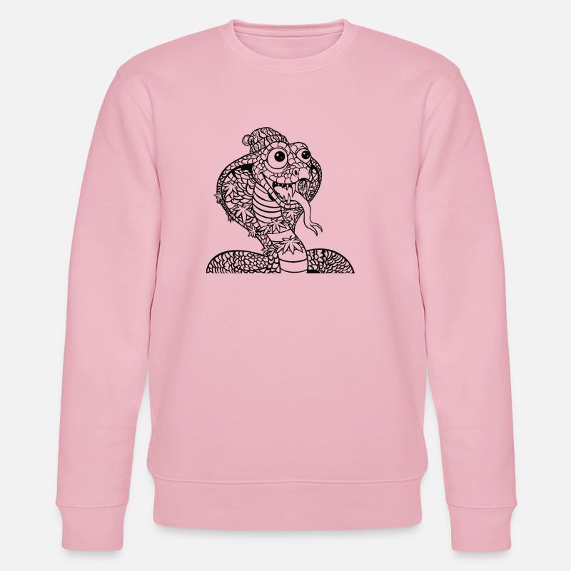 Coole Cobra mit Mütze - Stanley/Stella Unisex Bio-Sweatshirt CHANGER  - Hellrosa
