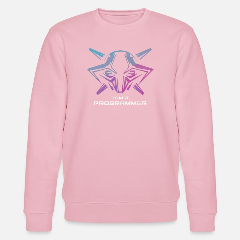 Futuristic Cyborg Programmer Art - Stanley/Stella CHANGER Unisex Organic Sweatshirt - cotton pink